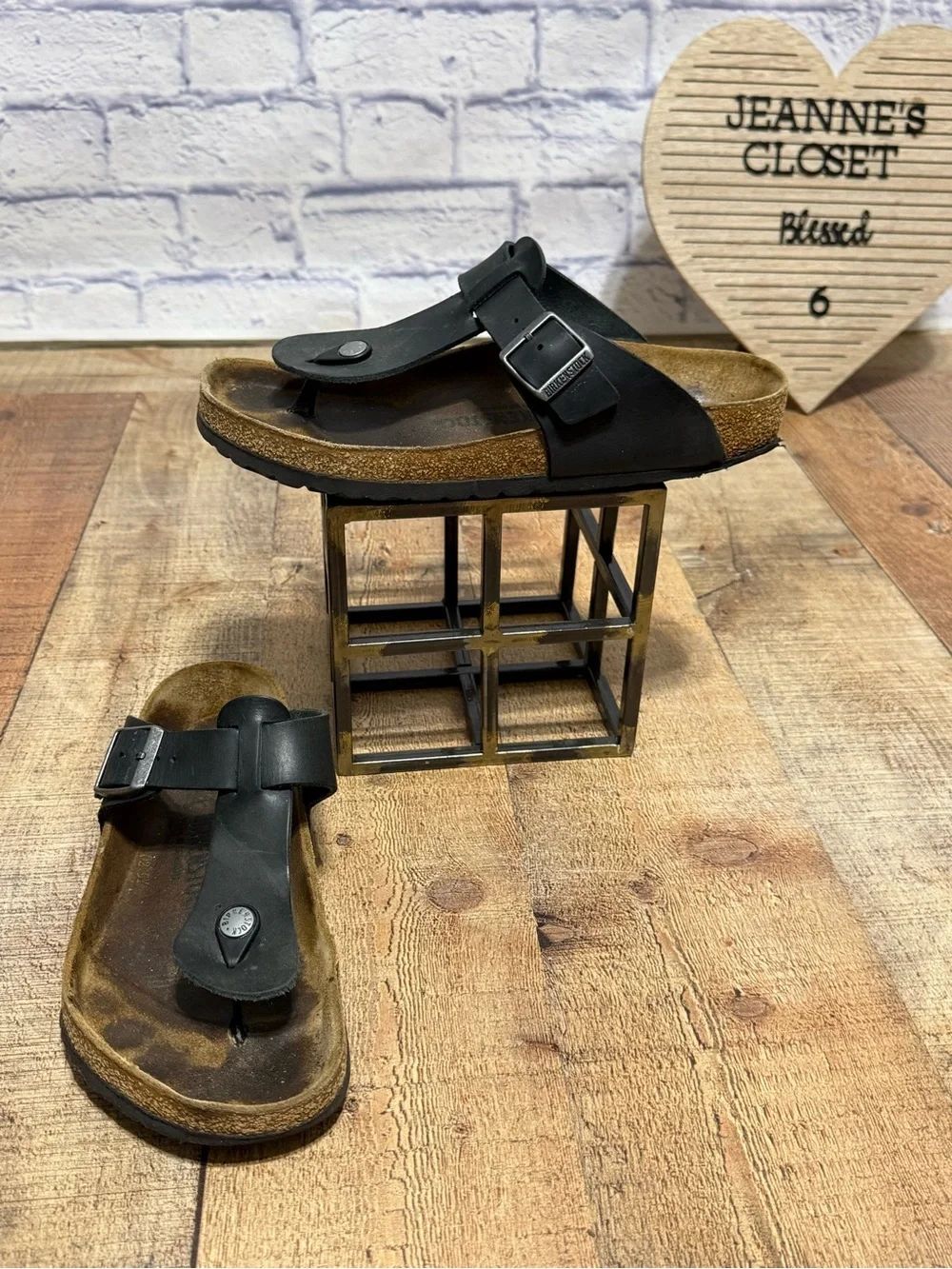Medina Desert Dust Black Leather Birkenstocks